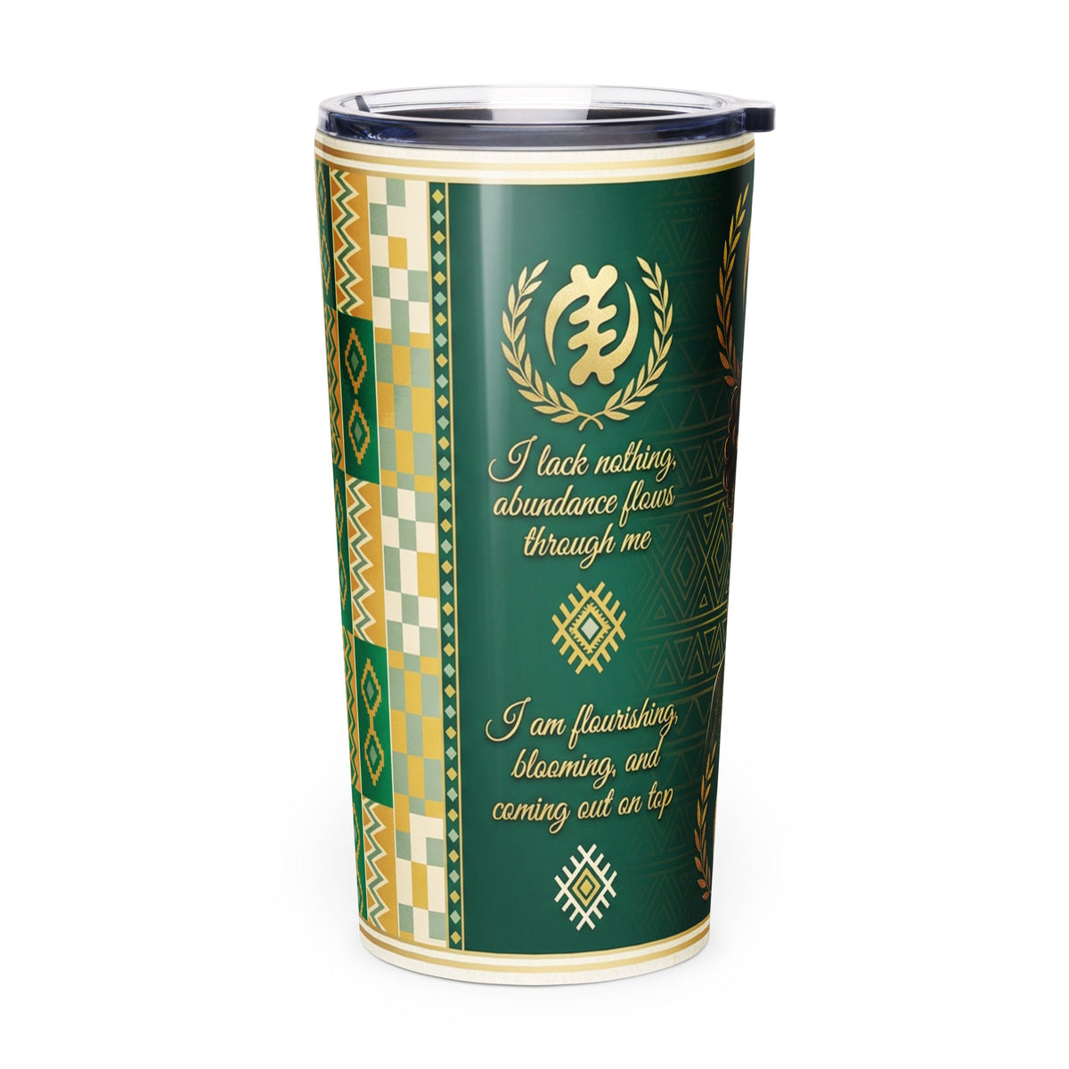 Abundant Queen African Affirmation Tumbler for Black Women - Cimarron: Threads of Liberation