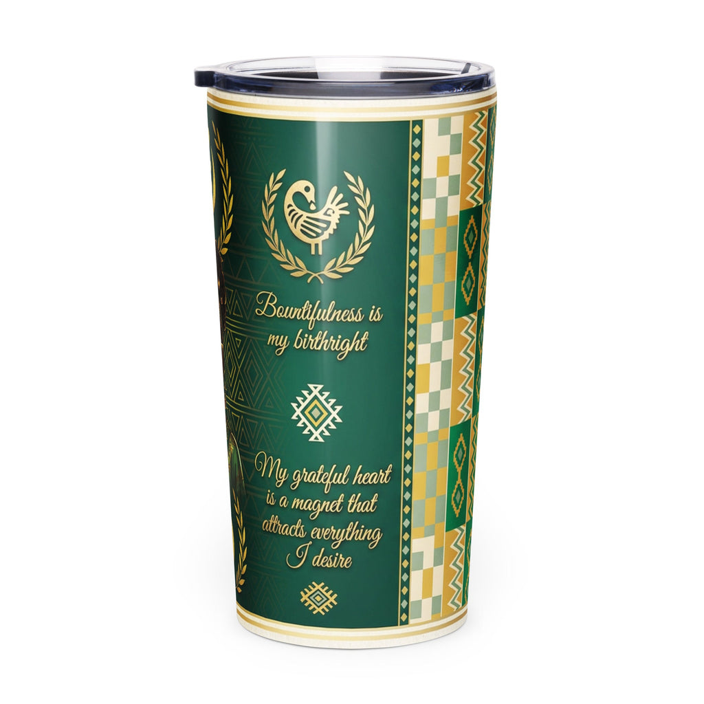 Abundant Queen African Affirmation Tumbler for Black Women - Cimarron: Threads of Liberation