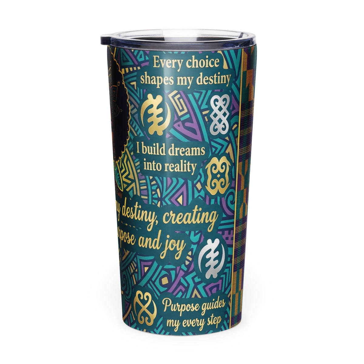 Architect of Destiny Affirmation Tumbler for Black Women - Cimarron: Threads of Liberation