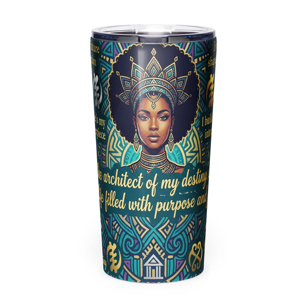 Architect of Destiny Affirmation Tumbler for Black Women - Cimarron: Threads of Liberation
