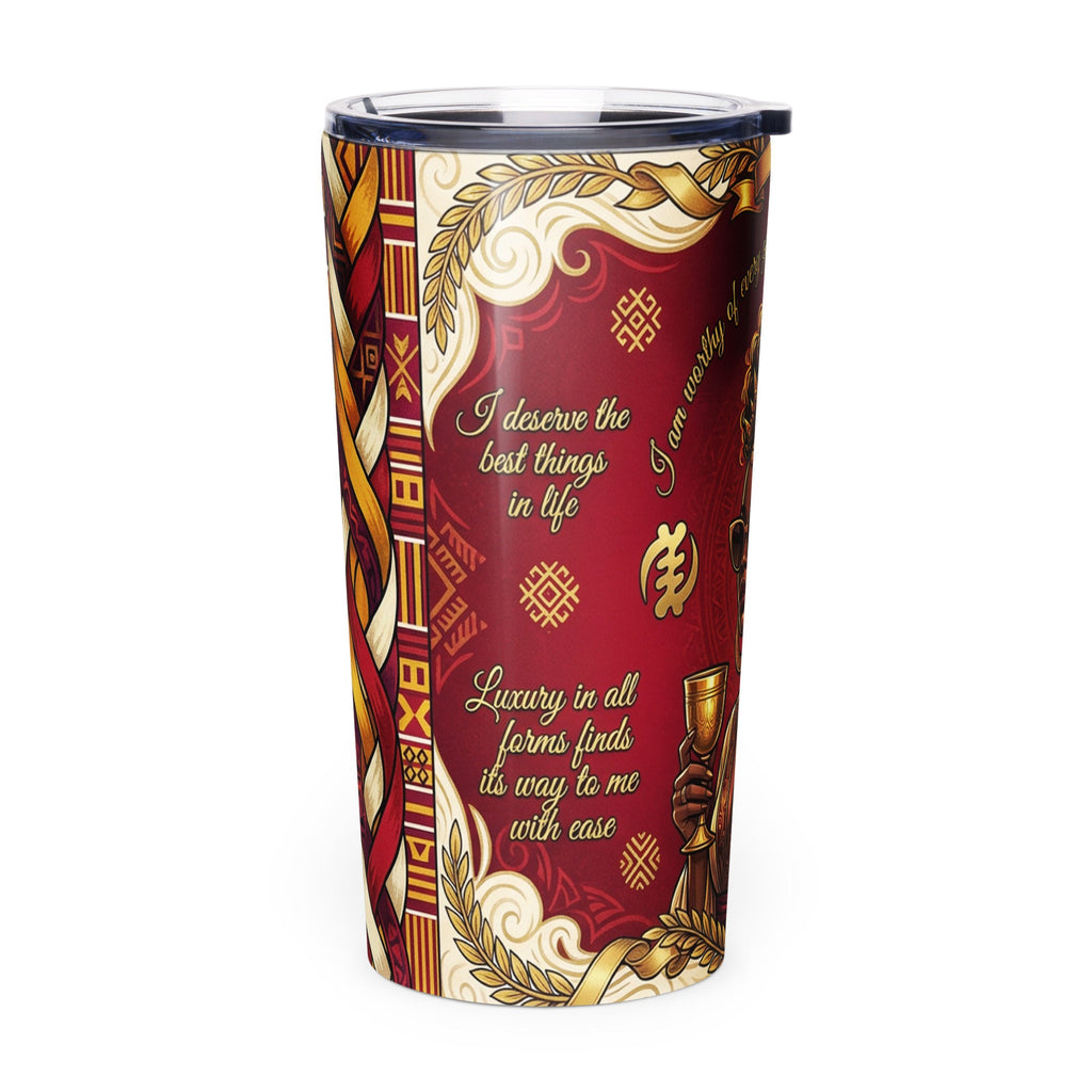 Divine Luxury African Affirmation Tumbler for Black Women - Cimarron: Threads of Liberation