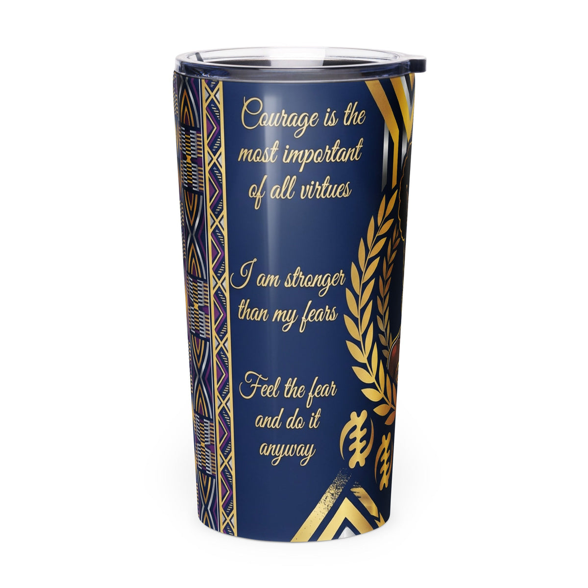 Fearless Power African Affirmation Tumbler for Black Women - Cimarron: Threads of Liberation