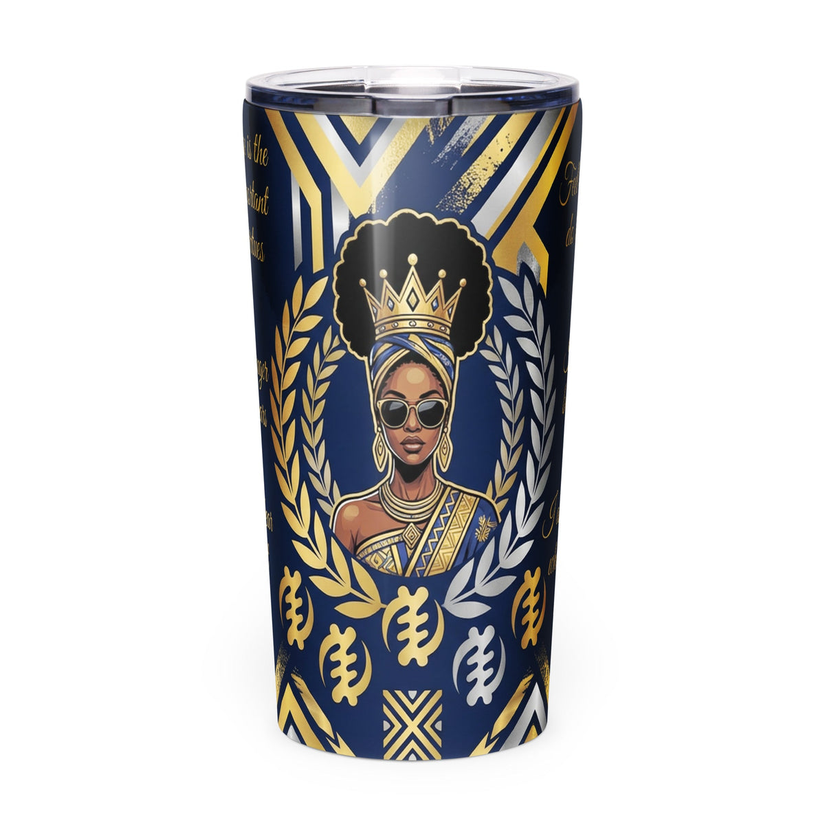 Fearless Power African Affirmation Tumbler for Black Women - Cimarron: Threads of Liberation