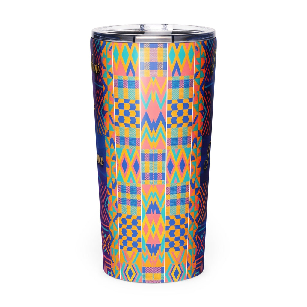 "I Am Royal Blue African Affirmation Tumbler for Black Women - Crown & Confidence Collection - 20oz Stainless Steel - Cimarron: Threads of Liberation