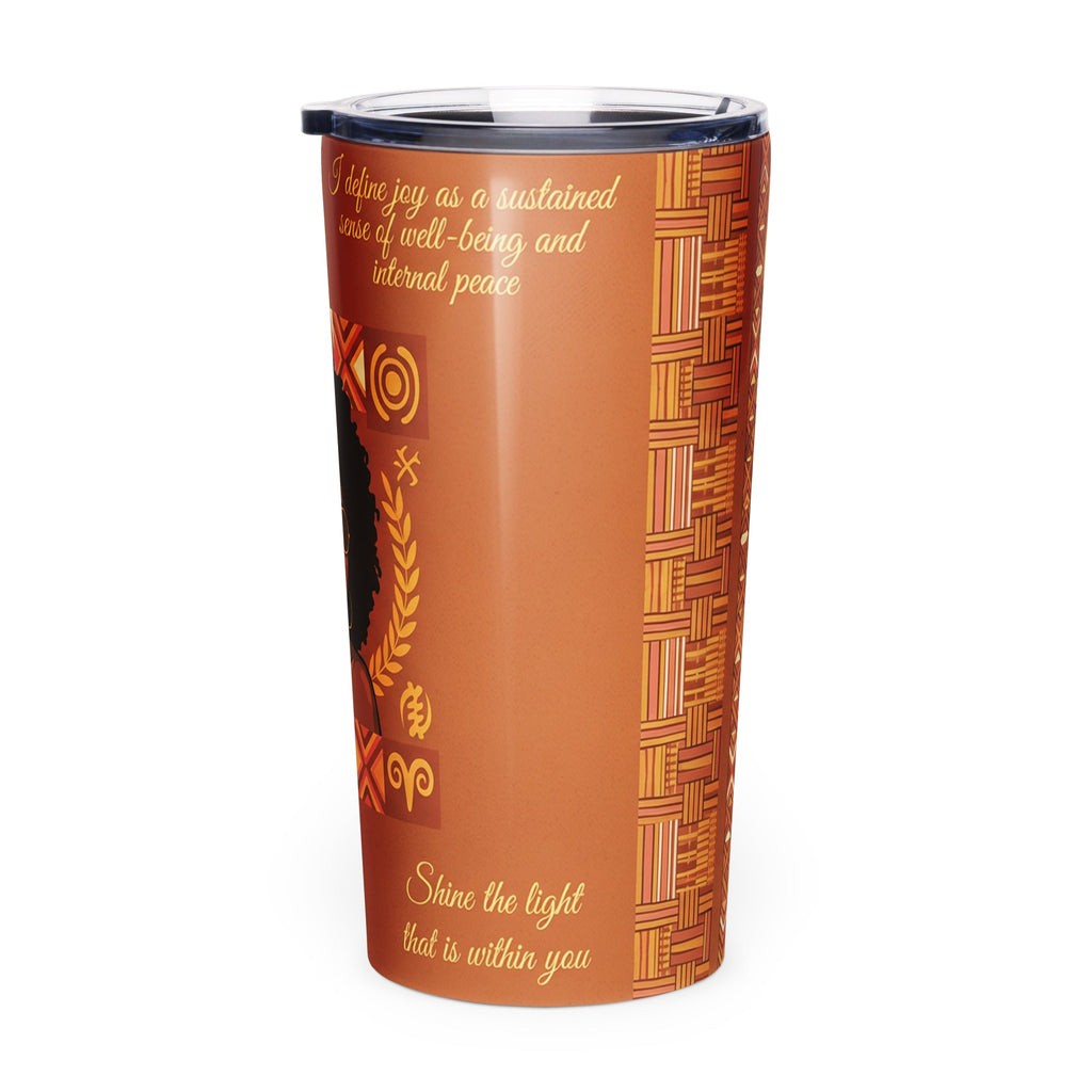 Radiant Joy African Affirmation Tumbler for Black Women - Cimarron: Threads of Liberation