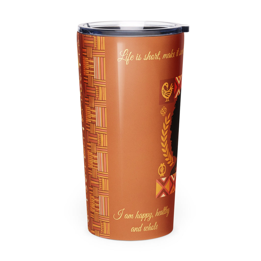 Radiant Joy African Affirmation Tumbler for Black Women - Cimarron: Threads of Liberation