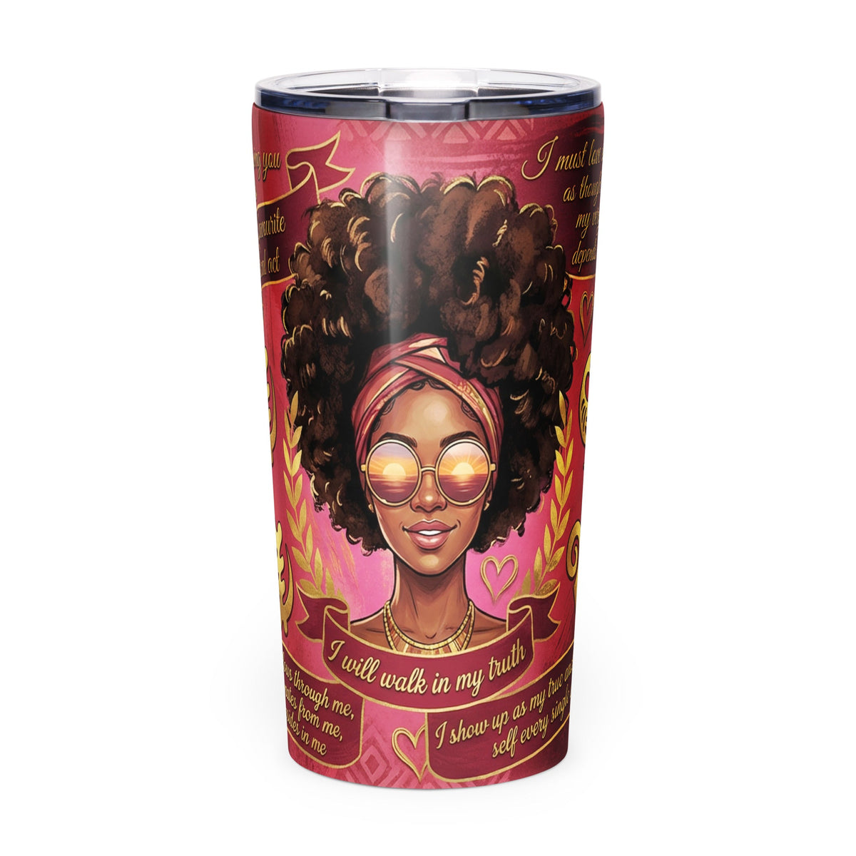 Sacred Love African Affirmation Tumbler for Black Women - Self - Love & Authenticity - Cimarron: Threads of Liberation